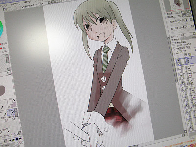 同人誌ページ背景用マカ作画中