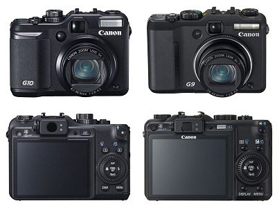 PowerShot G10 と G9 比較画像